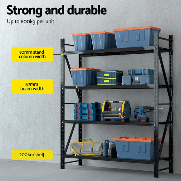 Giantz 2.4Mx2M Warehouse Shelving Garage Rack - RnR Galore