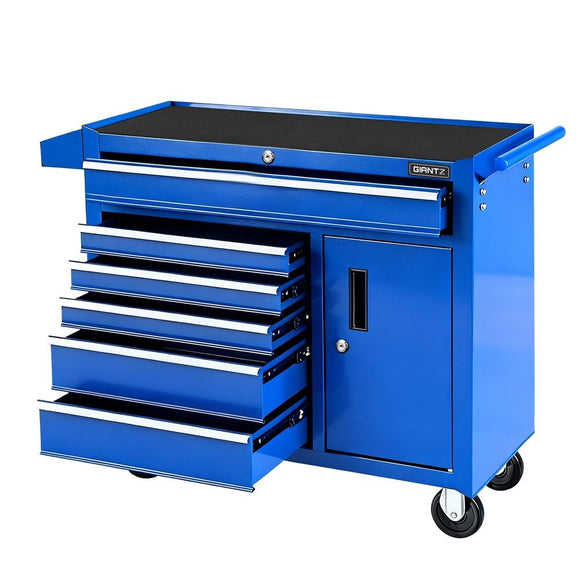 Giantz 6 Drawer Tool Chest Trolley Cabinet Cart Toolbox Storage Organiser Wheels - RnR Galore
