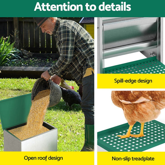 Giantz Automatic Chicken Feeder Port Coop Chick Poultry Treadle Self Opening - RnR Galore