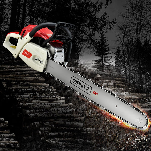 Giantz Chainsaw Petrol 92CC 24" Bar Commercial E - Start Pruning Chain Saw - RnR Galore