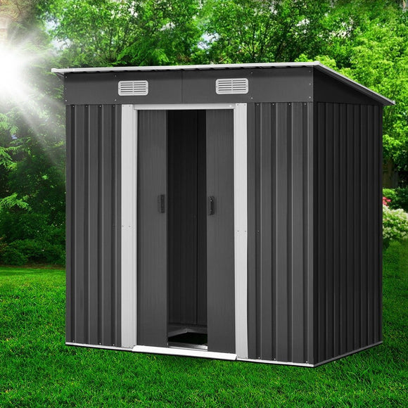 Giantz Garden Shed 1.94x1.21M w/Metal Base Sheds Outdoor Storage Tool Steel House Sliding Door - RnR Galore