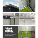 Giantz Garden Shed 1.94x1.21M w/Metal Base Sheds Outdoor Storage Tool Steel House Sliding Door - RnR Galore