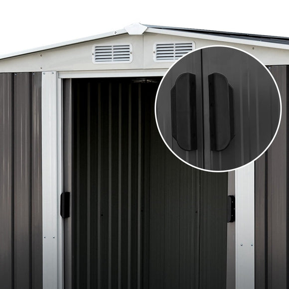Giantz Garden Shed 2.58x2.07M w/Metal Base Sheds Outdoor Storage Double Door Tool - RnR Galore