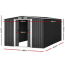 Giantz Garden Shed 2.58x3.14M w/Metal Base Sheds Outdoor Storage Workshop Shelter Sliding Door - RnR Galore