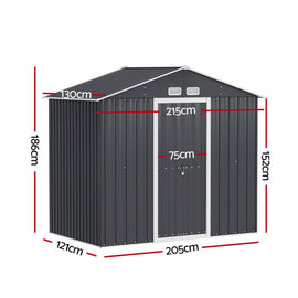 Giantz Garden Shed Outdoor Storage 2.15x1.3M Tool Workshop House Shelter Sliding Door - RnR Galore