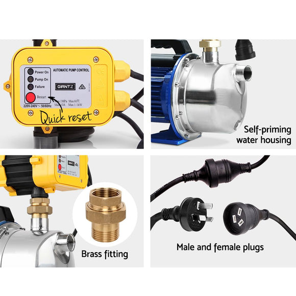 Giantz Garden Water Pump Jet High Pressure Controller Stage Irrigation 4600L/H - RnR Galore