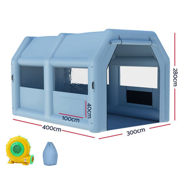 Giantz Inflatable Spray Booth 4X3M Car Paint Tent Filter System Blower - RnR Galore