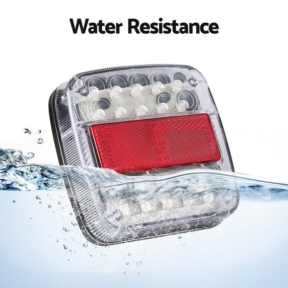 Giantz Pair 26 LED Tail Lights Stop Reverse Indicator 12V Ute Trailer Truck - RnR Galore