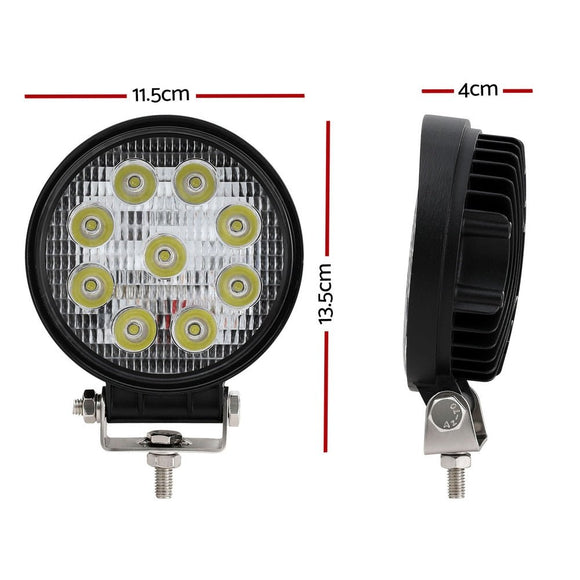 Giantz Pair LED Driving Lights 4.5 Inch Flood Spot Lights Car Truck SUV 12V 24V - RnR Galore