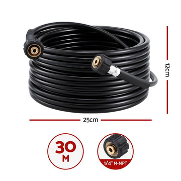 Giantz Pressure Washer Hose 30M 5800PSI Power Replacement Extension 1/4'' Quick Connect - RnR Galore