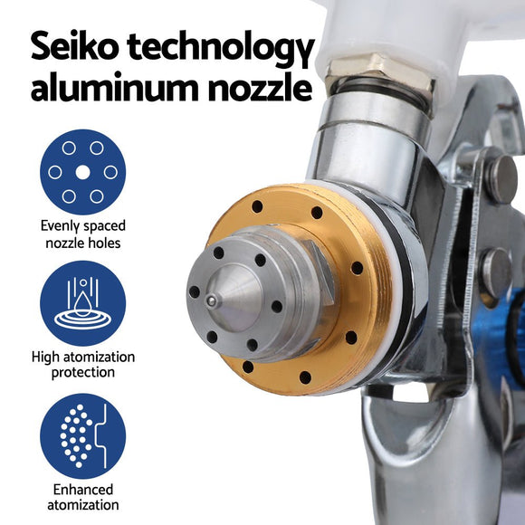 Giantz Spray Gun Paint Gun HVLP Gravity Feed 1.4mm 1.7mm 2.0mm Nozzles Included - RnR Galore
