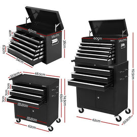 Giantz Tool Chest Trolley 12 Drawers Storage Cabinet Toolbox - RnR Galore