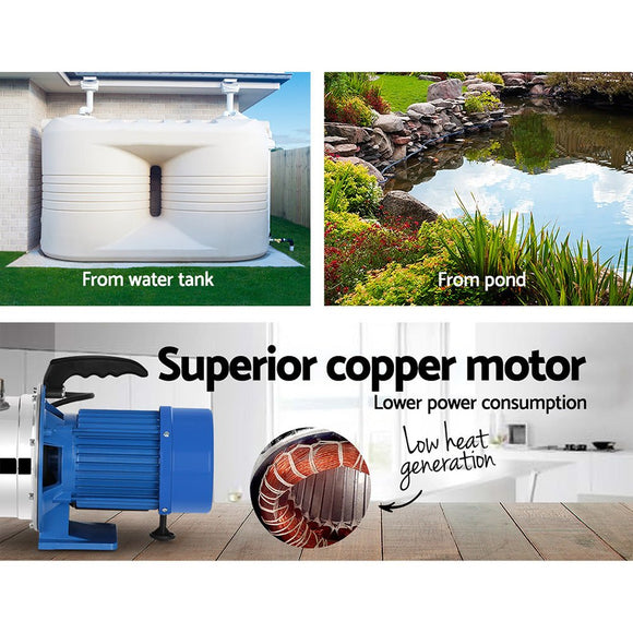Giantz Water Pump High Pressure 1100W Stage Jet Rain Tank Pond Garden Irrigation - RnR Galore