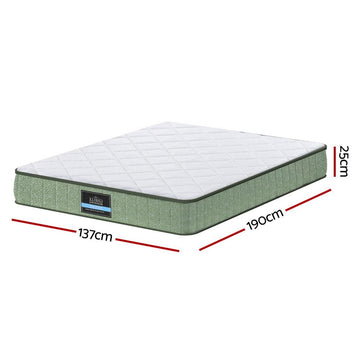 Giselle 25cm Memory Foam Mattress Dual Layer Zipper Cover Cool Charcoal Foam Mattresses Double - RnR Galore