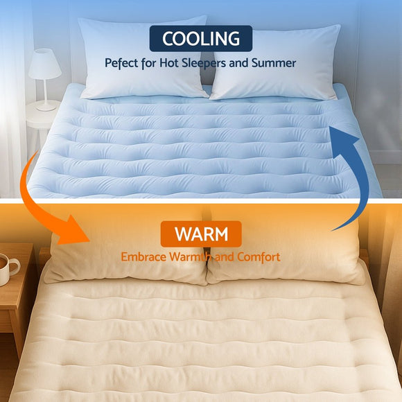 Giselle 5cm Mattress Topper Pillowtop toppers Double - Sided King - RnR Galore