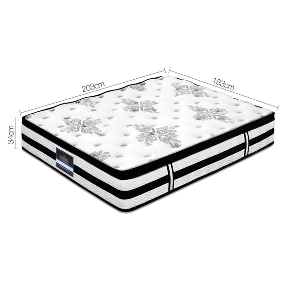 Giselle Bedding 34cm Mattress Euro Top Pocket Spring King - RnR Galore