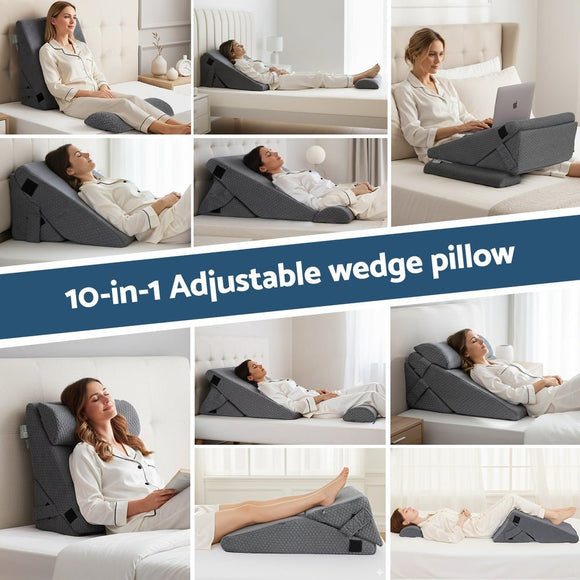 Giselle Bedding Adjustable Wedge Pillow Grey - RnR Galore