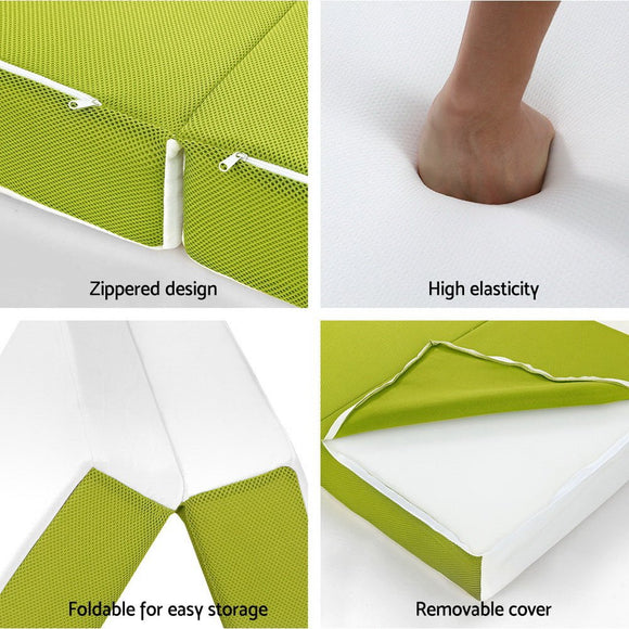 Giselle Bedding Foldable Mattress Folding Foam Trifold Green - RnR Galore