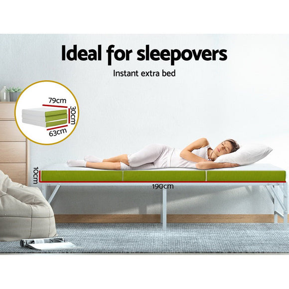 Giselle Bedding Foldable Mattress Folding Foam Trifold Green - RnR Galore