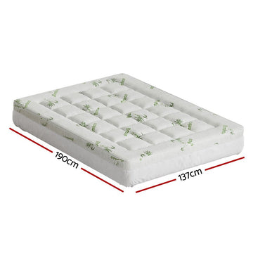 Giselle Bedding Mattress Topper Pillowtop Bamboo 7.5cm Double - RnR Galore