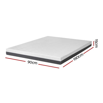 Giselle Bedding Memory Foam Mattress Bed Cool Gel Non Spring 15cm Single - RnR Galore