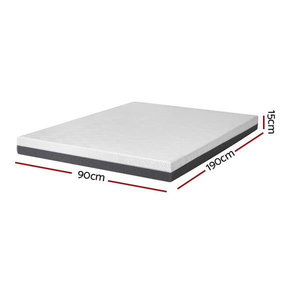 Giselle Bedding Memory Foam Mattress Bed Cool Gel Non Spring 15cm Single - RnR Galore