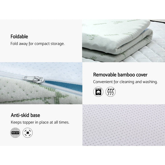 Giselle Bedding Memory Foam Mattress Topper 7 - Zone 8cm Single - RnR Galore
