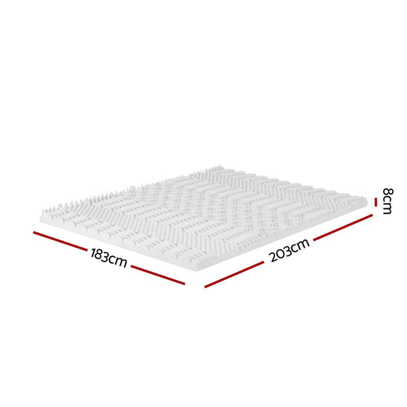 Giselle Bedding Memory Foam Mattress Topper 7 - Zone Airflow Pad 8cm King White - RnR Galore