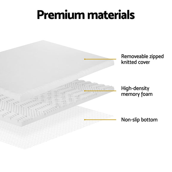 Giselle Bedding Memory Foam Mattress Topper 7 - Zone Airflow Pad 8cm Single White - RnR Galore