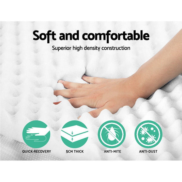 Giselle Bedding Memory Foam Mattress Topper Egg Crate 5cm Queen - RnR Galore