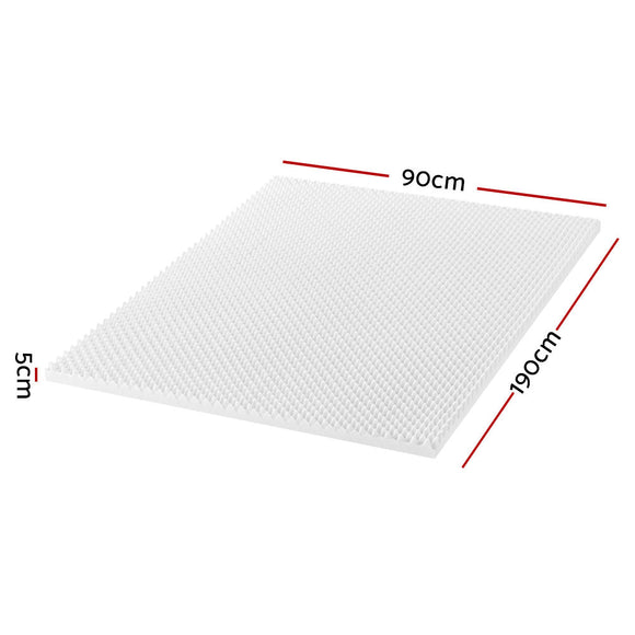 Giselle Bedding Memory Foam Mattress Topper Egg Crate 5cm Single - RnR Galore