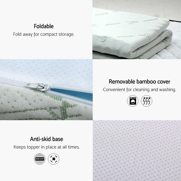 Giselle Memory Foam Mattress Topper 7 - Zone 8cm King Single - RnR Galore