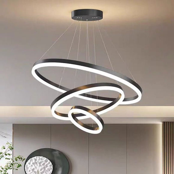 Gold 4 Rings Minimalist LED Pendant Light Adjustable Circular Chandelier - RnR Galore