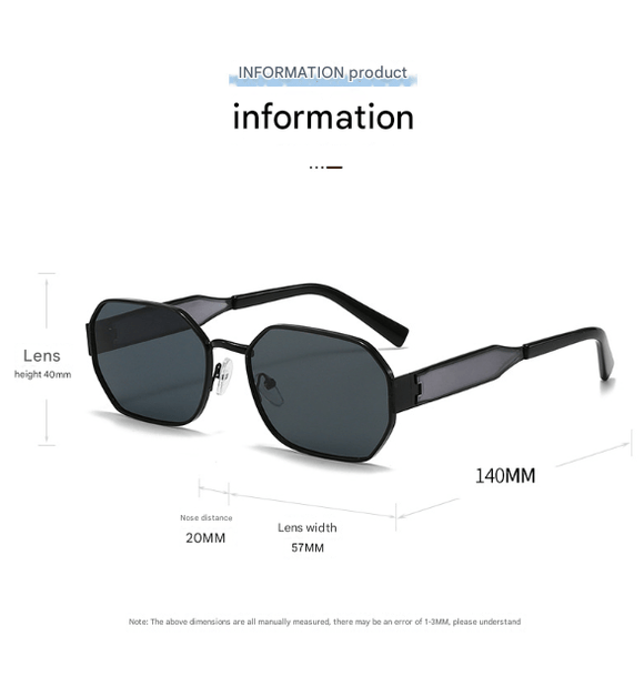 Gold Frame and Grey Lenses Modern Retro Geometric Sunglasses - Chic Metal Frame with UV400 Lenses and Black PU Leather Protective Case - RnR Galore