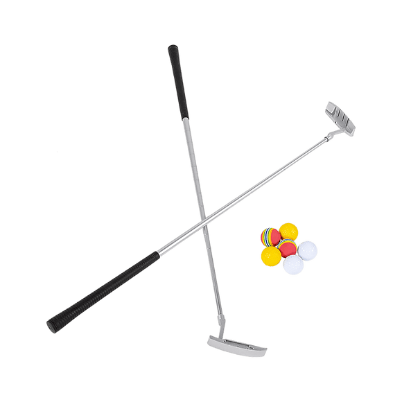 Golf Beer Pong Game Toy Set Green Golf Putting Matt with 2 Putters, 6 Balls - RnR Galore