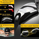 Gray Swim Goggles Set with Cap, Nose Clip, Earplugs & Case: Anti - Fog UV Protection for Men & Women - RnR Galore