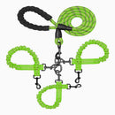 Green 3 - in - 1 Tangle - Free Dog Leash for 1 - 3 Dogs - Heavy Duty Bungee Coupler with Reflective Stitching & Padded Handle - RnR Galore