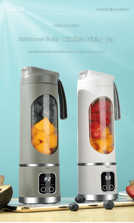 Green 7.4V Portable Blender Smoothie Maker 450ml Wireless Rechargeable Juicer Cup with 12 - Blade Stainless Steel Cutter, LED Digital Display, USB Charging Personal Blender for Travel Gym Office Home - RnR Galore