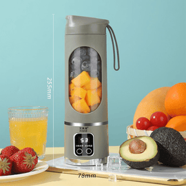 Green 7.4V Portable Blender Smoothie Maker 450ml Wireless Rechargeable Juicer Cup with 12 - Blade Stainless Steel Cutter, LED Digital Display, USB Charging Personal Blender for Travel Gym Office Home - RnR Galore