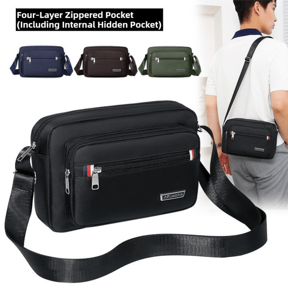 Green Dual - Style Men's Oxford Cloth Crossbody Bag Bundle - Oxford Cloth Business Shoulder Bag, Multi - Functional Large Capacity, Fits 8 - inch Tablet - RnR Galore