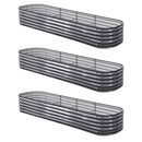 Green Fingers 3 Pcs Raised Garden Bed Kit Oval Galvanized Steel Planter Boxes 320x80x42cm, Heavy Duty Metal Elevated Garden Bed for Vegetables Flowers Herbs, with Safety Edging, Gloves & Pegs Included - RnR Galore