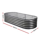 Green Fingers 4 Pcs Raised Garden Bed Kit Oval Galvanized Steel Planter Boxes 160x80x42cm, Heavy Duty Metal Elevated Garden Bed for Vegetables Flowers Herbs, with Safety Edging, Gloves & Pegs Included - RnR Galore