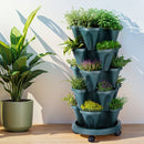 Green Fingers Garden Bed 5 Tier Vertical Garden Strawberry Stackable Planters Herbs Petunias - RnR Galore