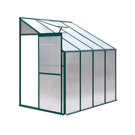 Green Fingers Greenhouse 2.52x1.27x2.13M Lean - to Aluminium Polycarbonate Green House Garden Shed - RnR Galore