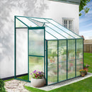 Green Fingers Greenhouse 2.52x1.27x2.13M Lean - to Aluminium Polycarbonate Green House Garden Shed - RnR Galore
