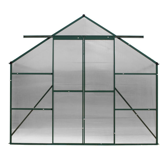 Green Fingers Greenhouse 4.43x2.44x2.15M Aluminium Polycarbonate Green House Garden Shed - RnR Galore