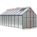 Green Fingers Greenhouse 5.1x2.44x2.1M Aluminium Polycarbonate Green House Garden Shed - RnR Galore