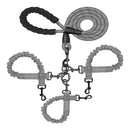 Grey 3 - in - 1 Tangle - Free Dog Leash for 1 - 3 Dogs - Heavy Duty Bungee Coupler with Reflective Stitching & Padded Handle - RnR Galore