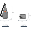 Grey 3 Piece Mens Backpack Set with Sling Bag and Pouch USB Charging Port Large Capacity Laptop Daypack Water Resistant Business Travel School Bag - RnR Galore