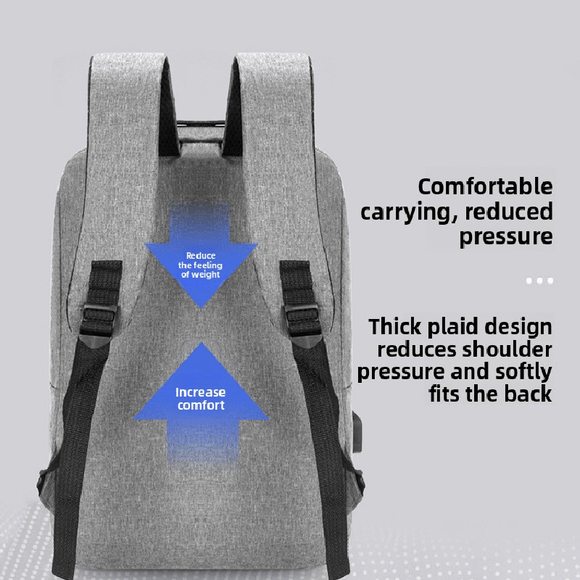Grey 3 Piece Mens Backpack Set with Sling Bag and Pouch USB Charging Port Large Capacity Laptop Daypack Water Resistant Business Travel School Bag - RnR Galore